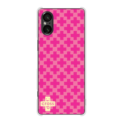 Xperia 5 V SOG12 au 高画質仕上げ 背面印刷 ハードケースクロスドット