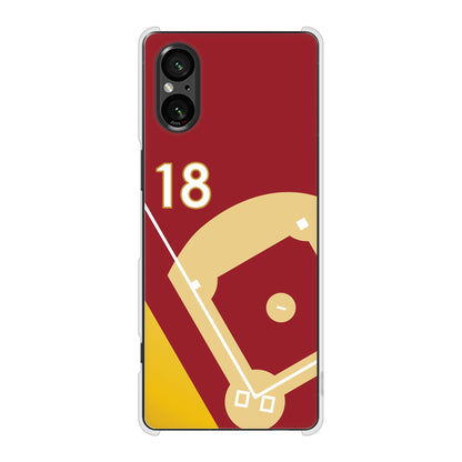 Xperia 5 V SOG12 au 高画質仕上げ 背面印刷 ハードケースbaseball