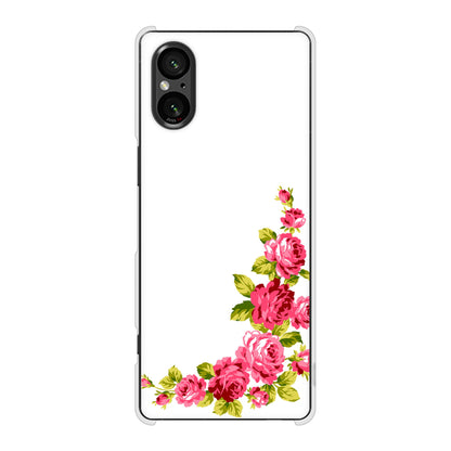 Xperia 5 V SOG12 au 高画質仕上げ 背面印刷 ハードケースロマンチックなバラ