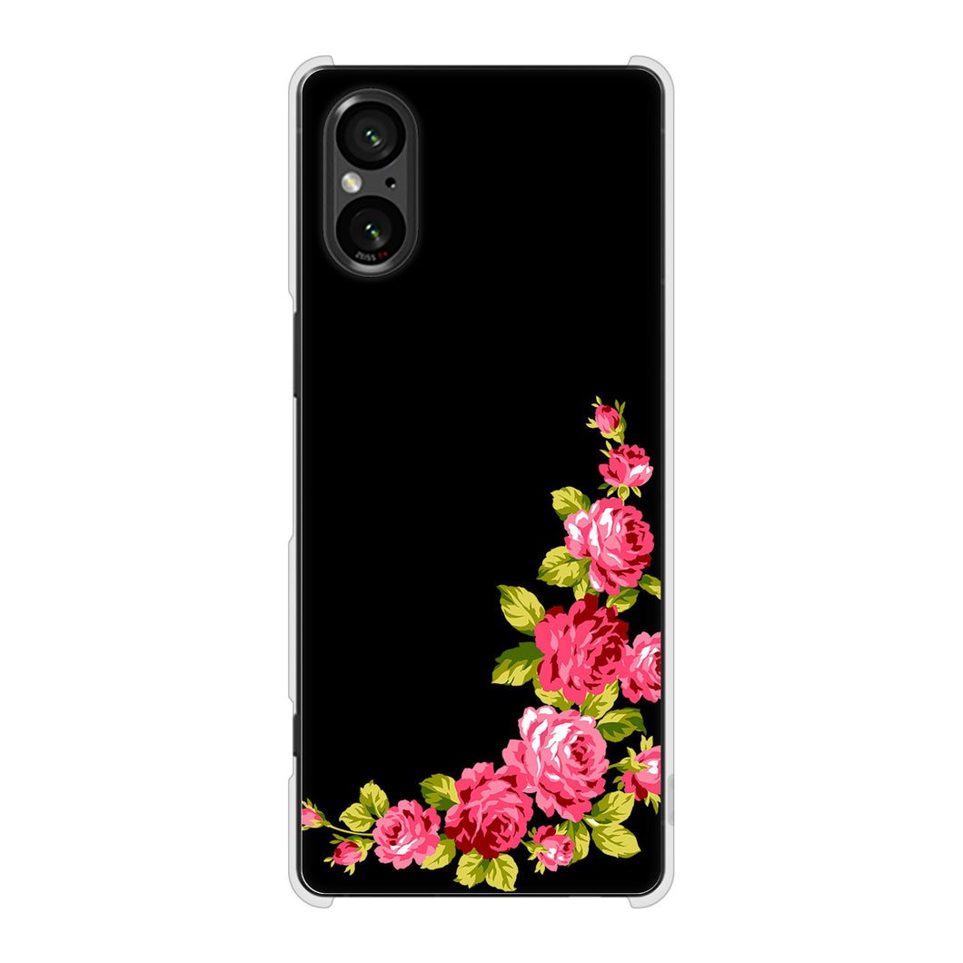 Xperia 5 V SOG12 au 高画質仕上げ 背面印刷 ハードケースロマンチックなバラ