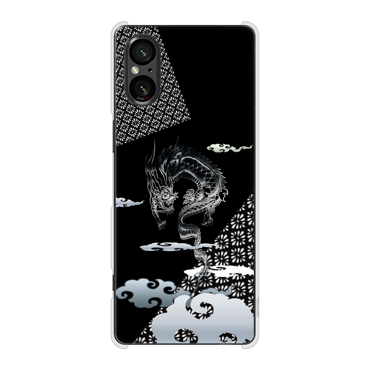 Xperia 5 V SOG12 au 高画質仕上げ 背面印刷 ハードケース雲竜