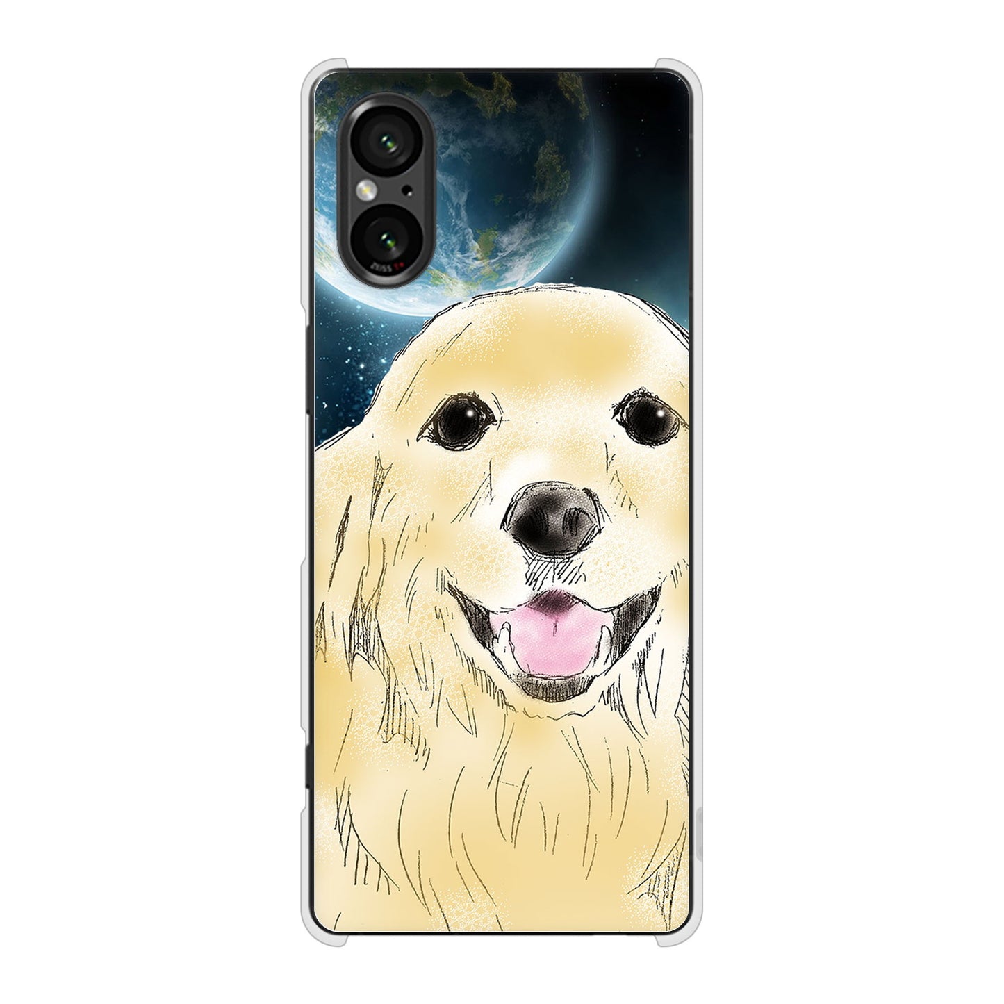 Xperia 5 V SOG12 au 高画質仕上げ 背面印刷 ハードケースゴールデンレトリバー