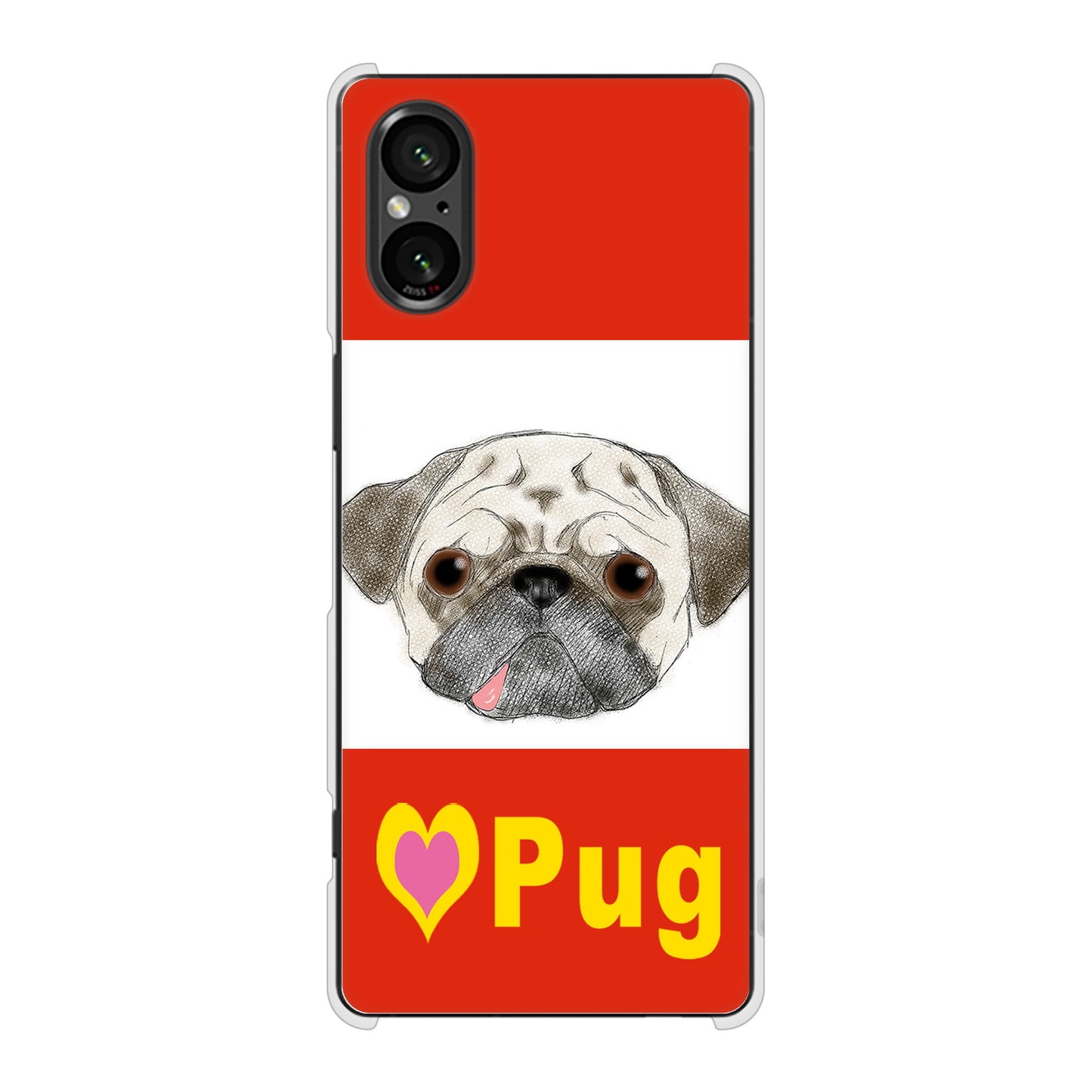 Xperia 5 V SOG12 au 高画質仕上げ 背面印刷 ハードケースパグ