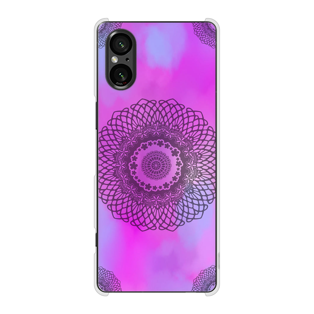 Xperia 5 V SOG12 au 高画質仕上げ 背面印刷 ハードケース 【YJ344 レース】