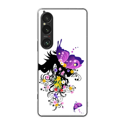 Xperia 1 VI SOG13 au 高画質仕上げ 背面印刷 ハードケースバタフライ