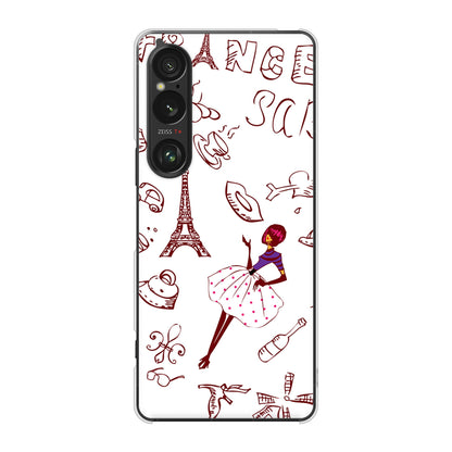 Xperia 1 VI SOG13 au 高画質仕上げ 背面印刷 ハードケースLOVE フランス