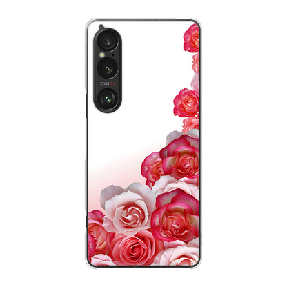 Xperia 1 VI SOG13 au 高画質仕上げ 背面印刷 ハードケースロマンチックなバラ