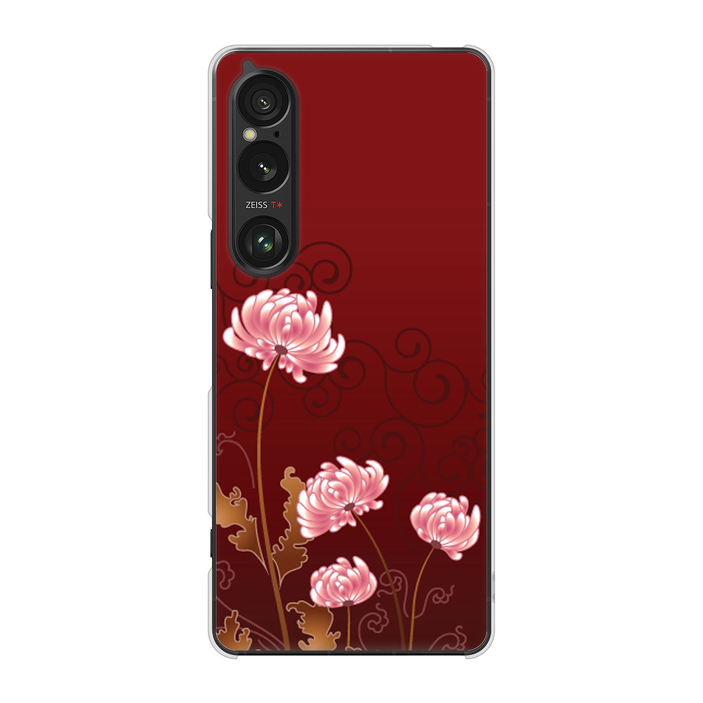 Xperia 1 VI SOG13 au 高画質仕上げ 背面印刷 ハードケース 【375 優美な菊】