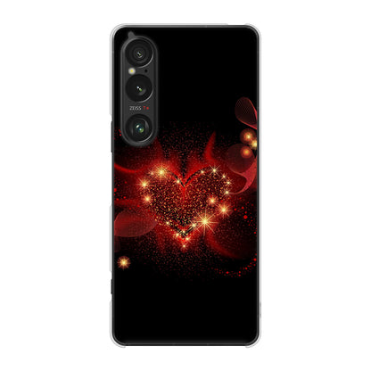 Xperia 1 VI SOG13 au 高画質仕上げ 背面印刷 ハードケースきらめきハート