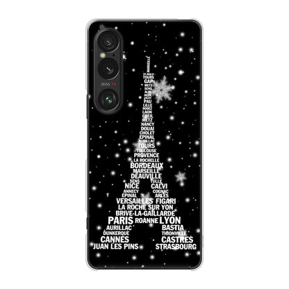 Xperia 1 VI SOG13 au 高画質仕上げ 背面印刷 ハードケースエッフェル塔
