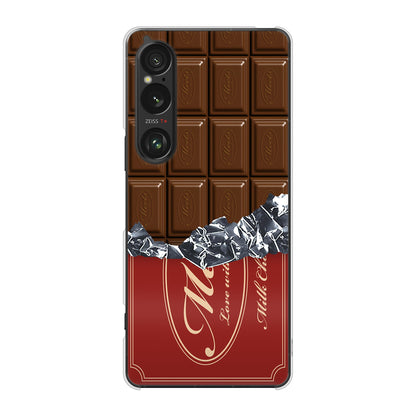 Xperia 1 VI SOG13 au 高画質仕上げ 背面印刷 ハードケース板チョコ