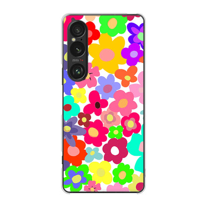 Xperia 1 VI SOG13 au 高画質仕上げ 背面印刷 ハードケースルーズフラワー