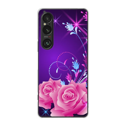 Xperia 1 VI SOG13 au 高画質仕上げ 背面印刷 ハードケースロマンチックなバラ