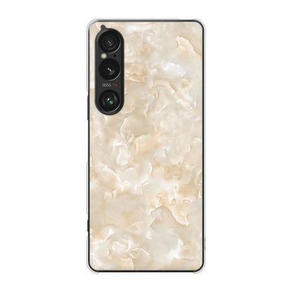 Xperia 1 VI SOG13 au 高画質仕上げ 背面印刷 ハードケース大理石BK
