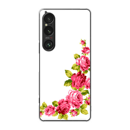 Xperia 1 VI SOG13 au 高画質仕上げ 背面印刷 ハードケースロマンチックなバラ