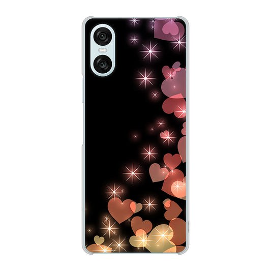 Xperia 10 VI SOG14 au 高画質仕上げ 背面印刷 ハードケースきらめきハート
