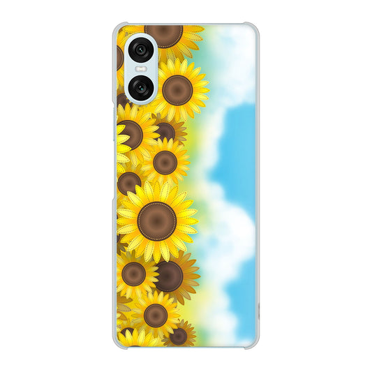 Xperia 10 VI SOG14 au 高画質仕上げ 背面印刷 ハードケース 【148 ひまわり畑】