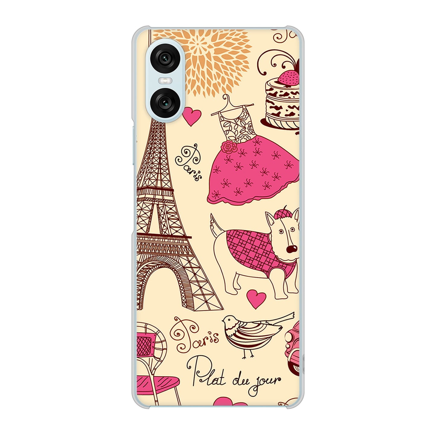 Xperia 10 VI SOG14 au 高画質仕上げ 背面印刷 ハードケースLOVE フランス