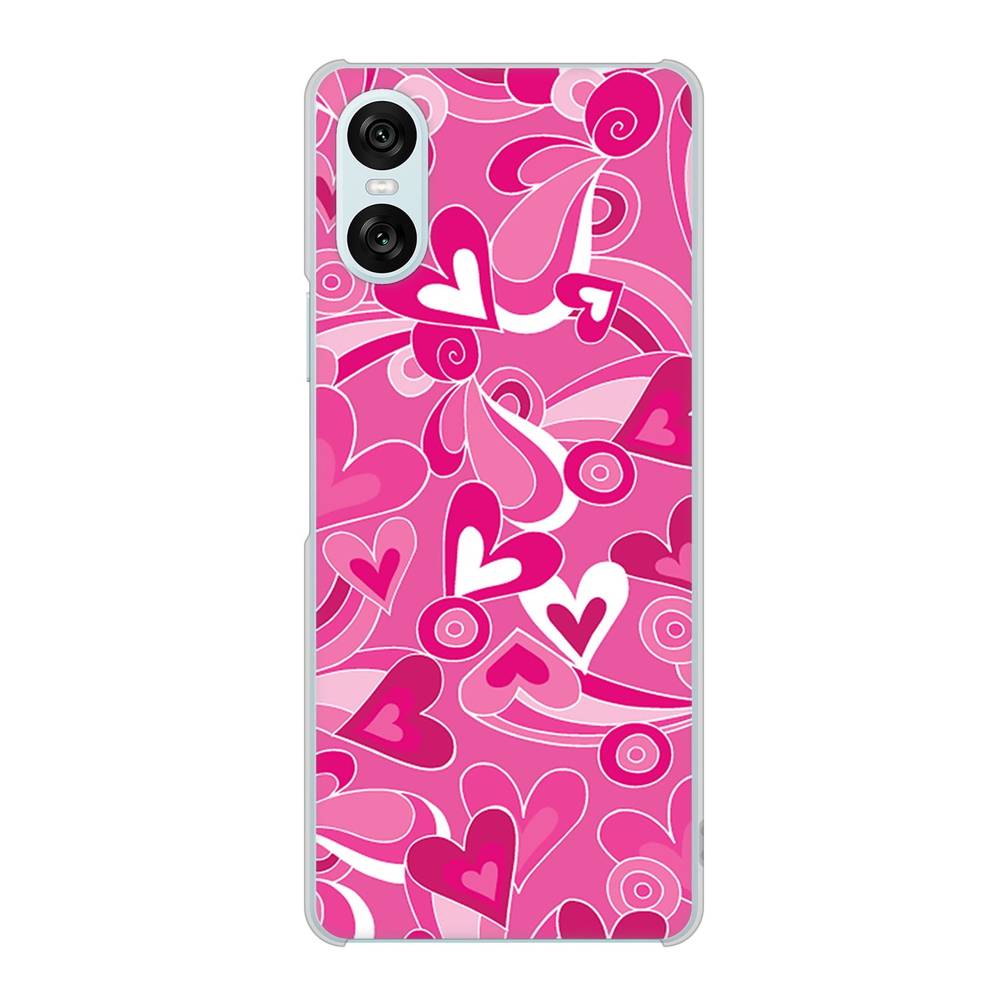 Xperia 10 VI SOG14 au 高画質仕上げ 背面印刷 ハードケースプリティハート