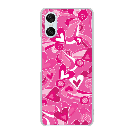 Xperia 10 VI SOG14 au 高画質仕上げ 背面印刷 ハードケースプリティハート