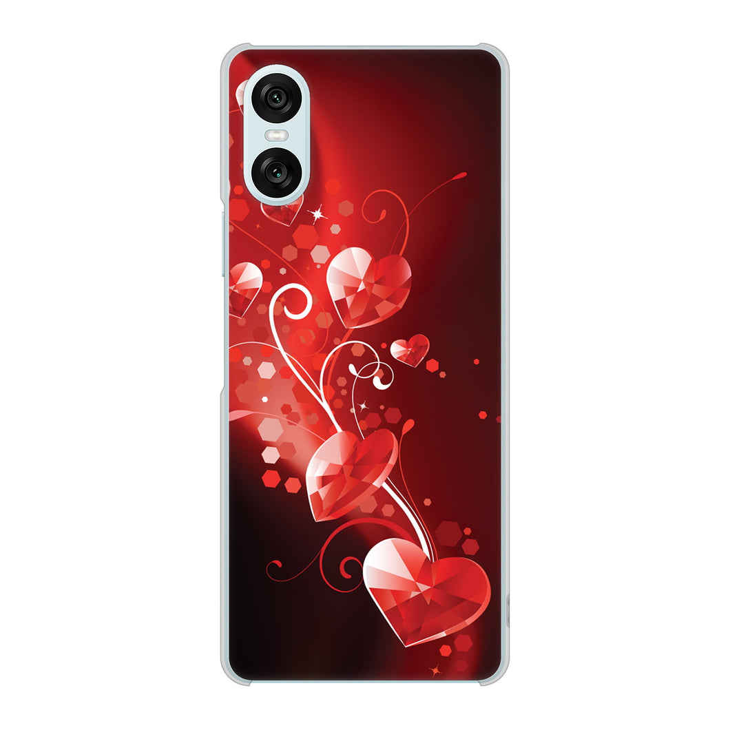 Xperia 10 VI SOG14 au 高画質仕上げ 背面印刷 ハードケースきらめきハート