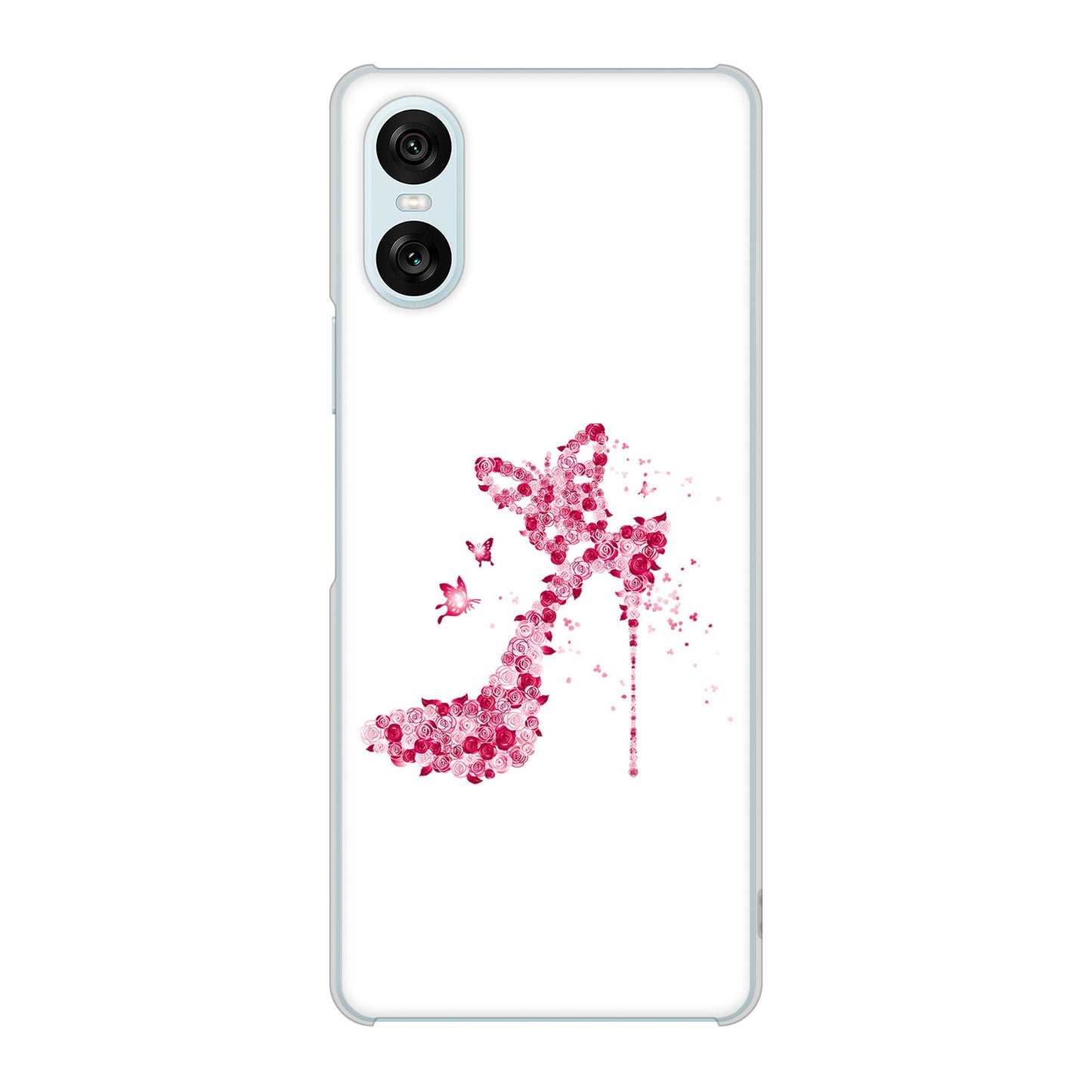 Xperia 10 VI SOG14 au 高画質仕上げ 背面印刷 ハードケース 【387 薔薇のハイヒール】