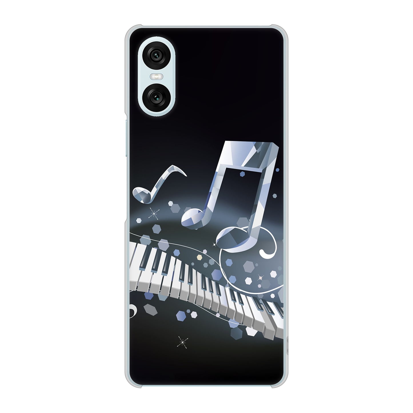 Xperia 10 VI SOG14 au 高画質仕上げ 背面印刷 ハードケース音符