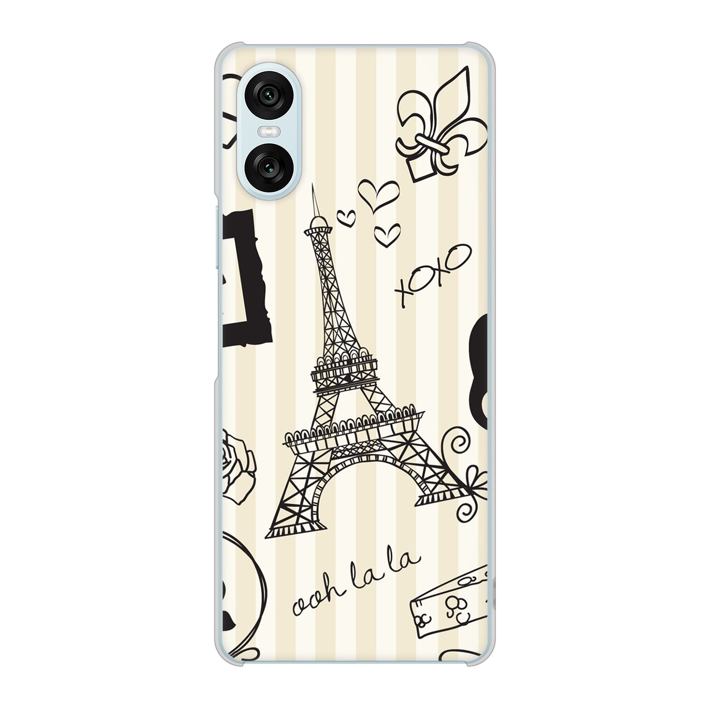 Xperia 10 VI SOG14 au 高画質仕上げ 背面印刷 ハードケースLOVE フランス