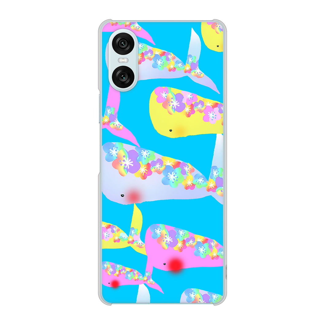 Xperia 10 VI SOG14 au 高画質仕上げ 背面印刷 ハードケース 【1045 くじらの仲間】