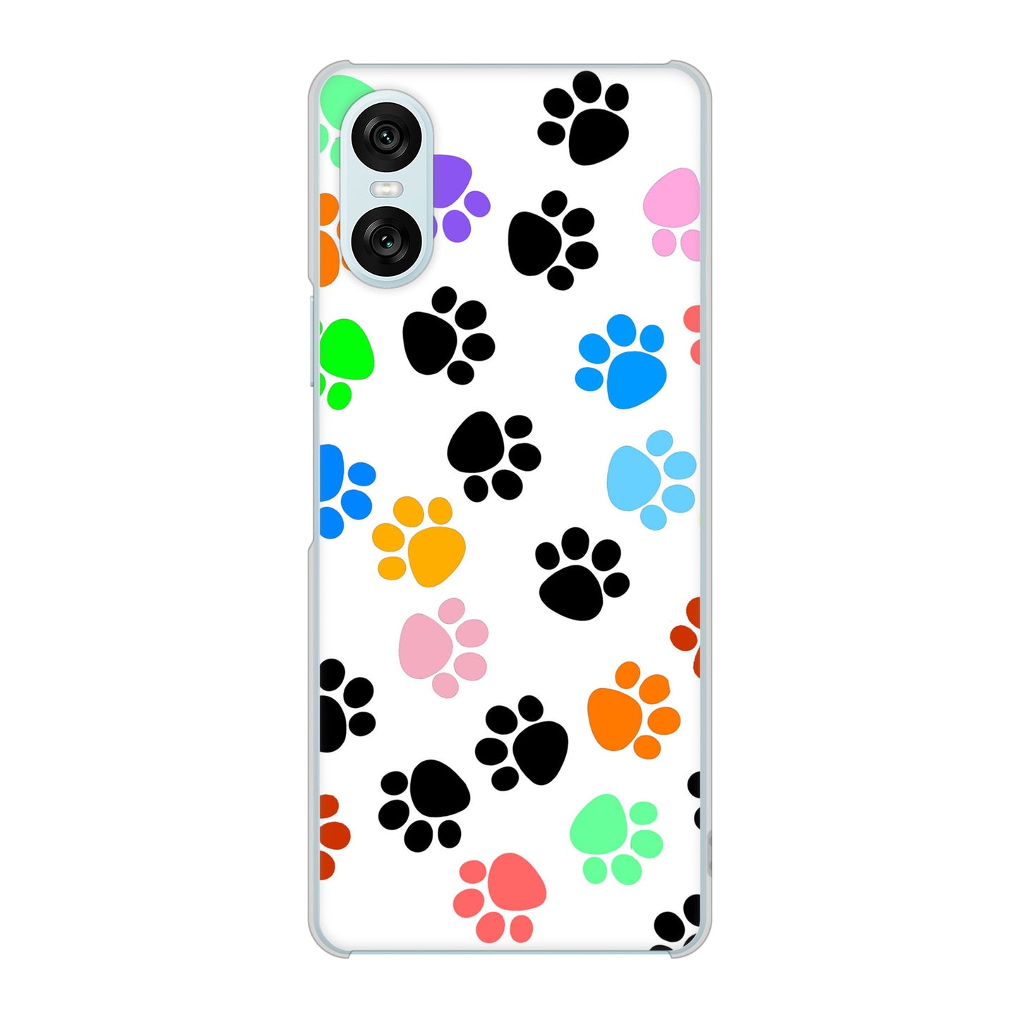 Xperia 10 VI SOG14 au 高画質仕上げ 背面印刷 ハードケース 【1108 あしあとカラフル】