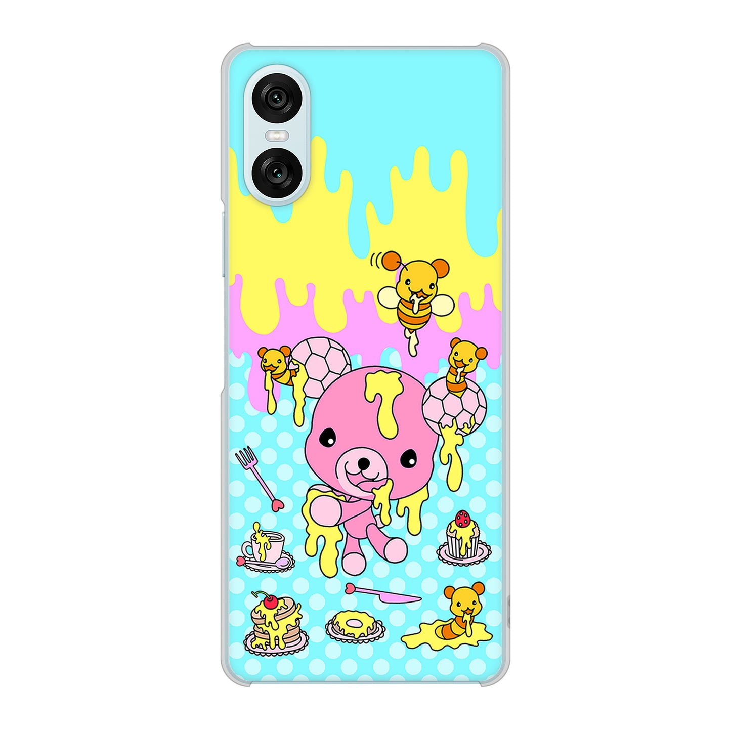 Xperia 10 VI SOG14 au 高画質仕上げ 背面印刷 ハードケースむかいあぐる ハニベア