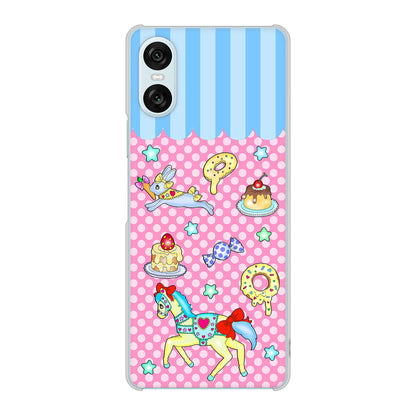 Xperia 10 VI SOG14 au 高画質仕上げ 背面印刷 ハードケースむかいあぐる メリーゴーランド