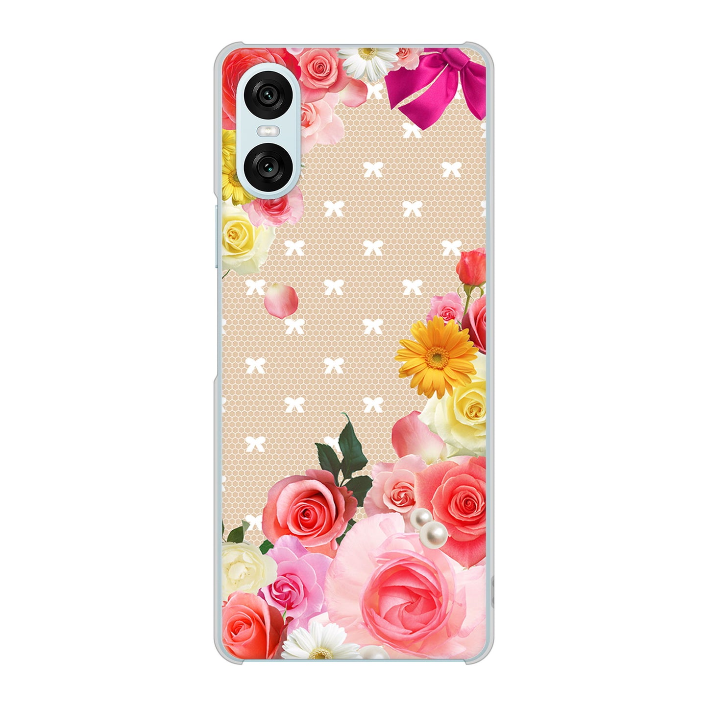 Xperia 10 VI SOG14 au 高画質仕上げ 背面印刷 ハードケースロマンチックなバラ