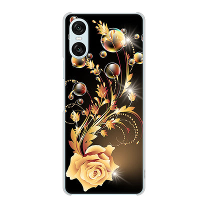 Xperia 10 VI SOG14 au 高画質仕上げ 背面印刷 ハードケースロマンチックなバラ
