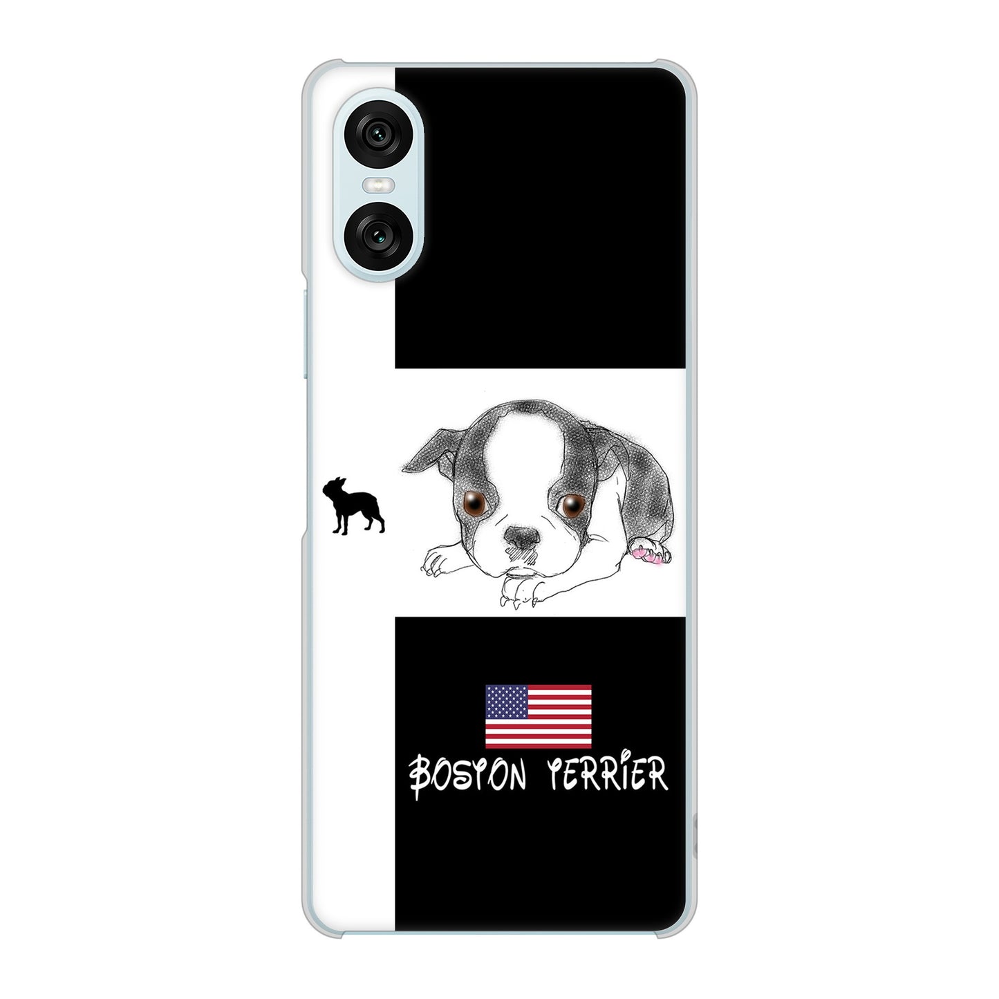 Xperia 10 VI SOG14 au 高画質仕上げ 背面印刷 ハードケースボストンテリア