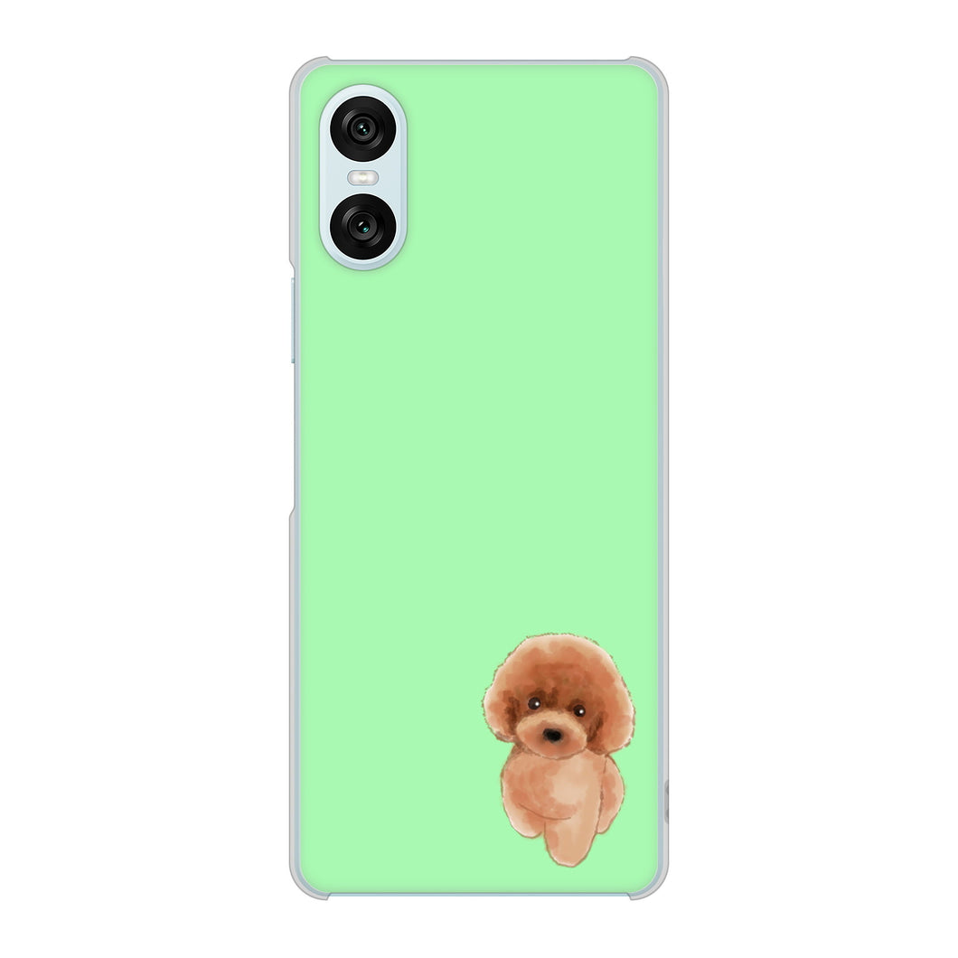 Xperia 10 VI SOG14 au 高画質仕上げ 背面印刷 ハードケーストイプードルレッド