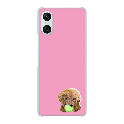 Xperia 10 VI SOG14 au 高画質仕上げ 背面印刷 ハードケーストイプードル＆ボール