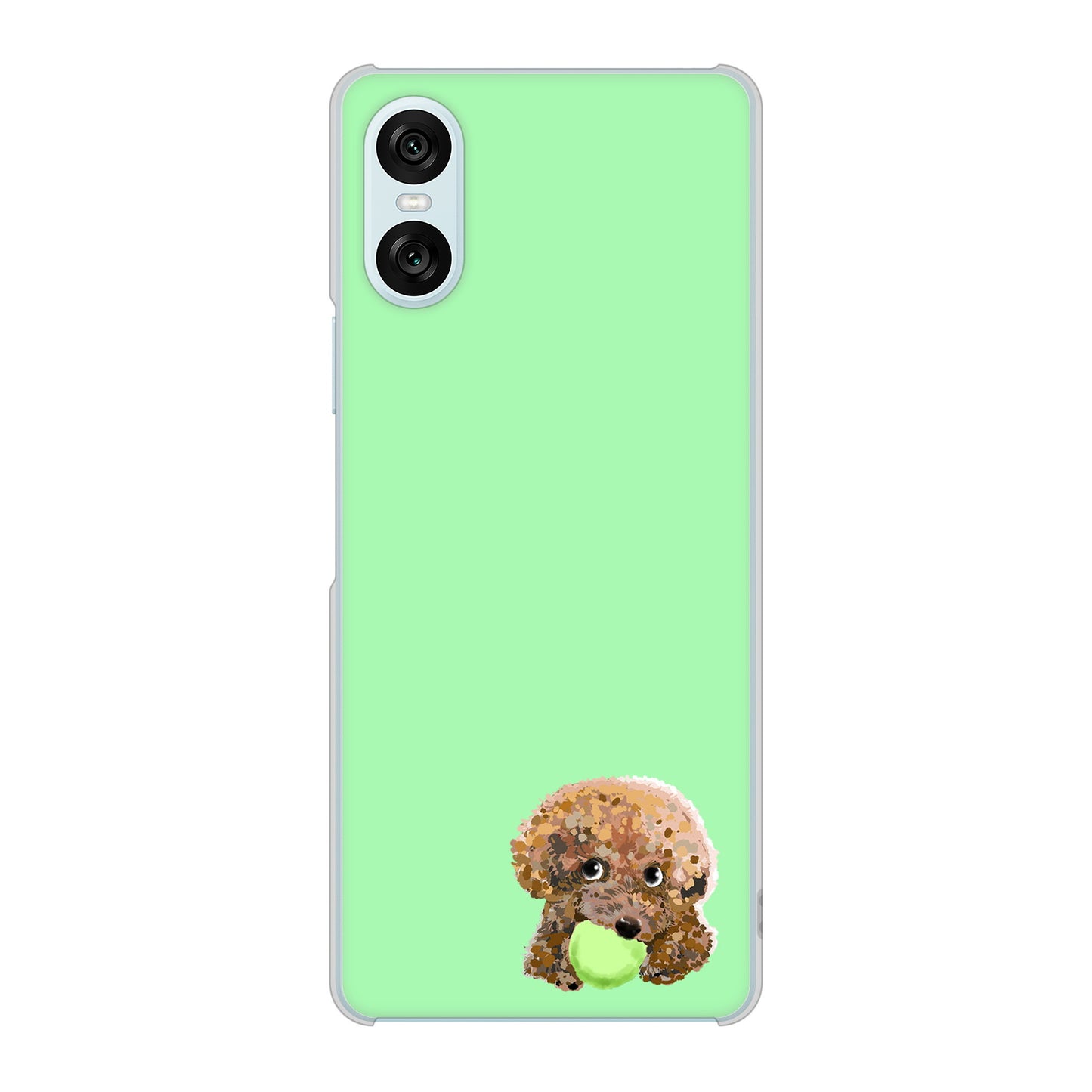 Xperia 10 VI SOG14 au 高画質仕上げ 背面印刷 ハードケーストイプードル＆ボール