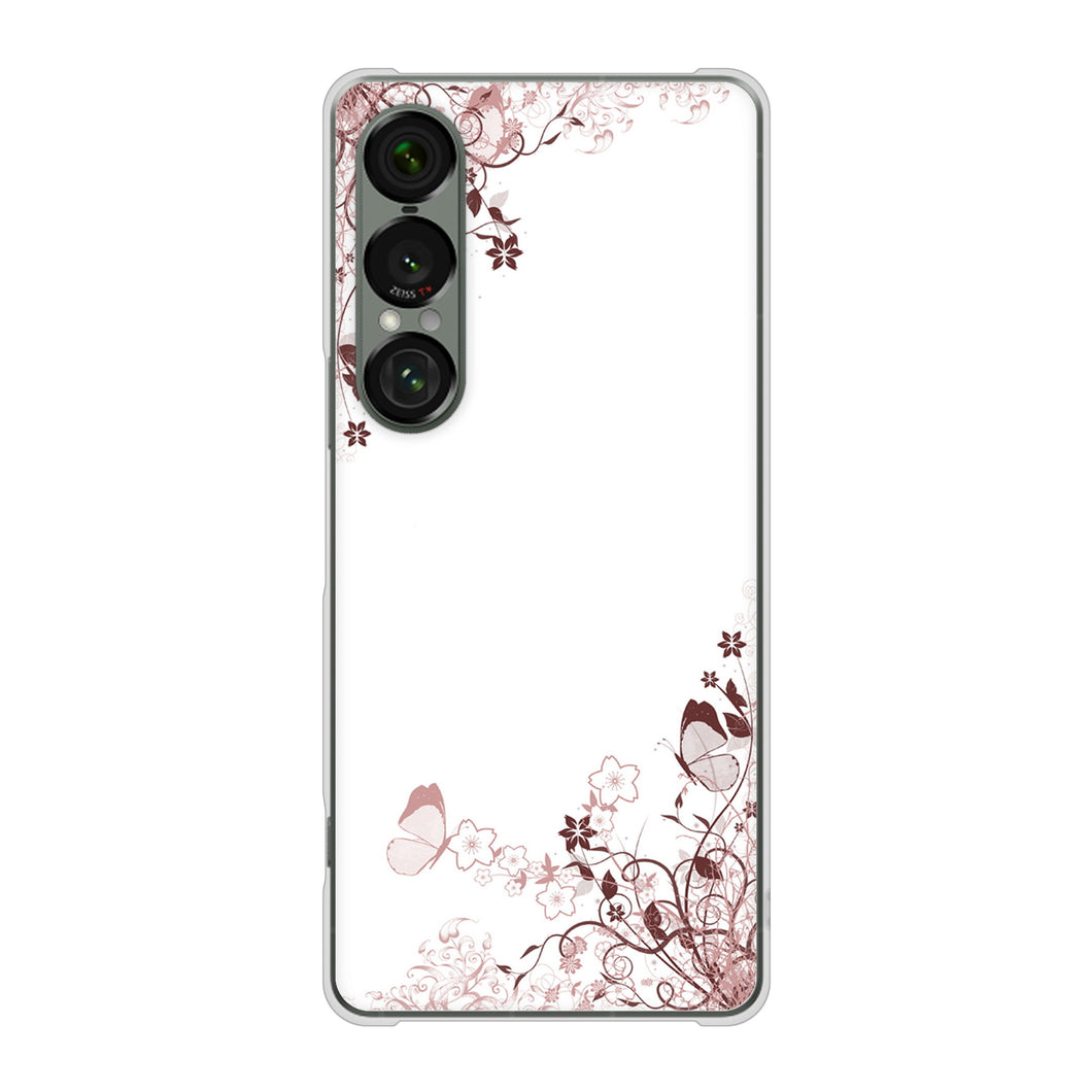 Xperia 1 VII SOG15 au 高画質仕上げ 背面印刷 ハードケースバタフライ