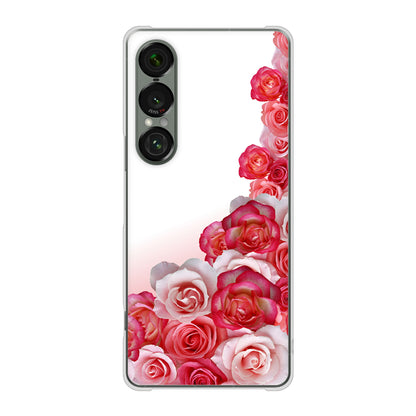 Xperia 1 VII SOG15 au 高画質仕上げ 背面印刷 ハードケースロマンチックなバラ