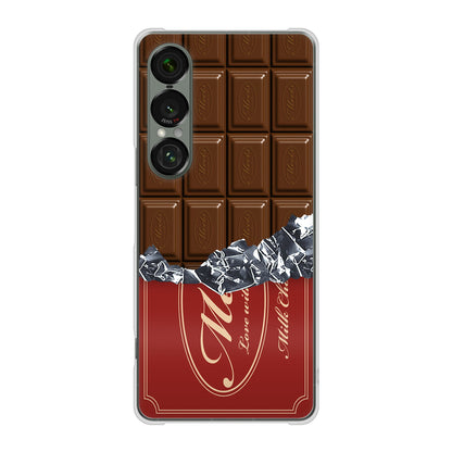 Xperia 1 VII SOG15 au 高画質仕上げ 背面印刷 ハードケース板チョコ