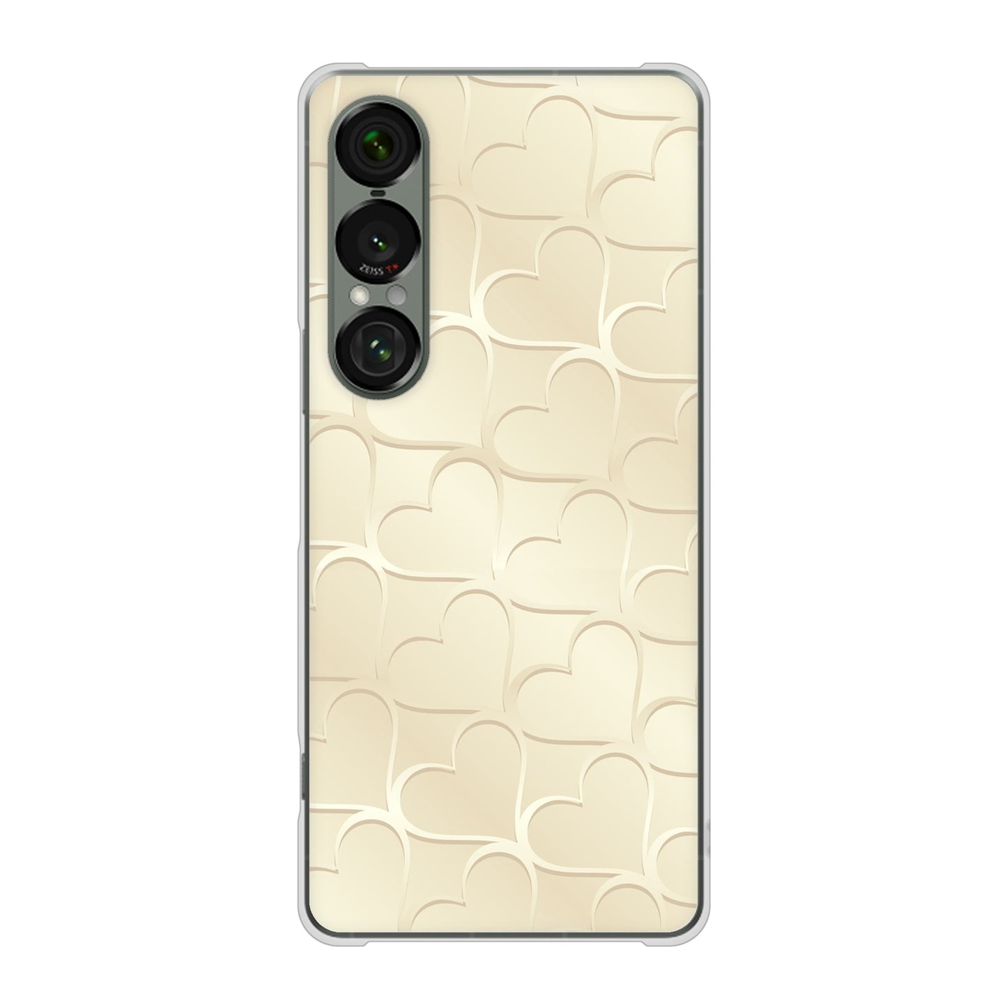 Xperia 1 VII SOG15 au 高画質仕上げ 背面印刷 ハードケースかくれハート