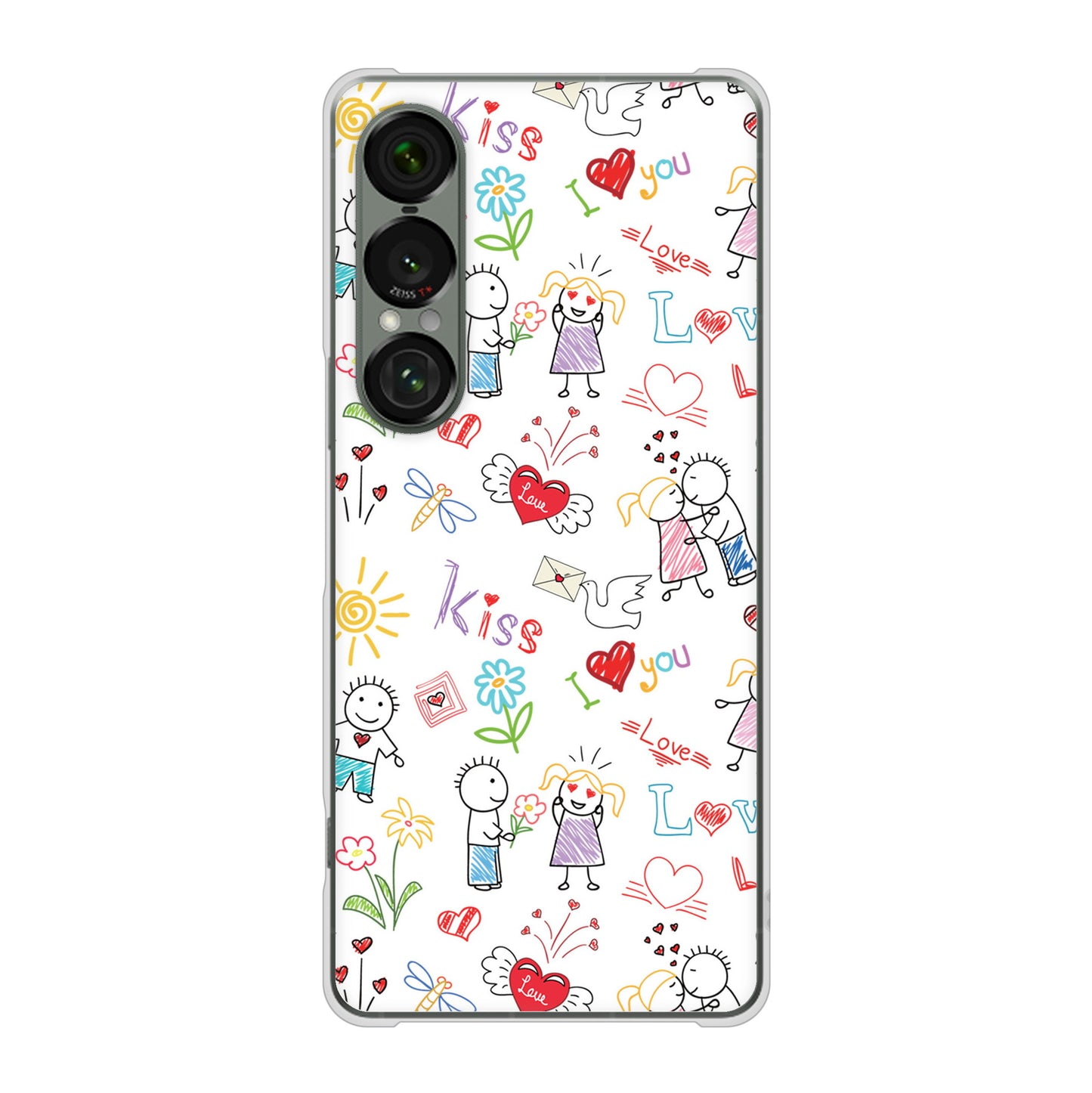 Xperia 1 VII SOG15 au 高画質仕上げ 背面印刷 ハードケースカップル＆ファミリー