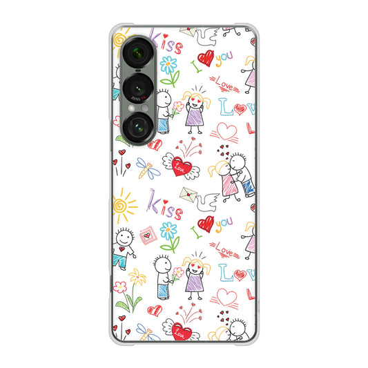 Xperia 1 VII SOG15 au 高画質仕上げ 背面印刷 ハードケースカップル＆ファミリー