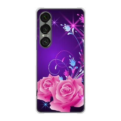 Xperia 1 VII SOG15 au 高画質仕上げ 背面印刷 ハードケースロマンチックなバラ
