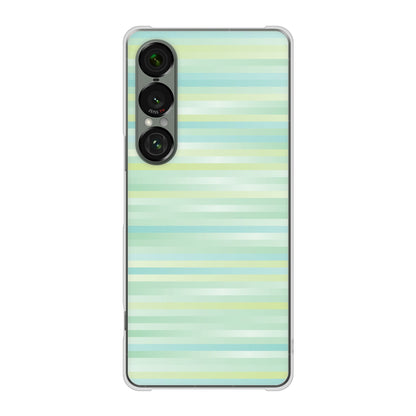 Xperia 1 VII SOG15 au 高画質仕上げ 背面印刷 ハードケースグラデーションボーダー