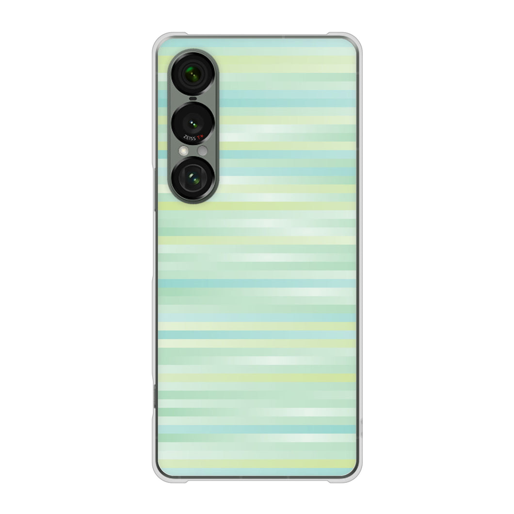 Xperia 1 VII SOG15 au 高画質仕上げ 背面印刷 ハードケースグラデーションボーダー