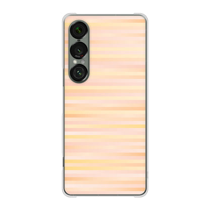 Xperia 1 VII SOG15 au 高画質仕上げ 背面印刷 ハードケースグラデーションボーダー