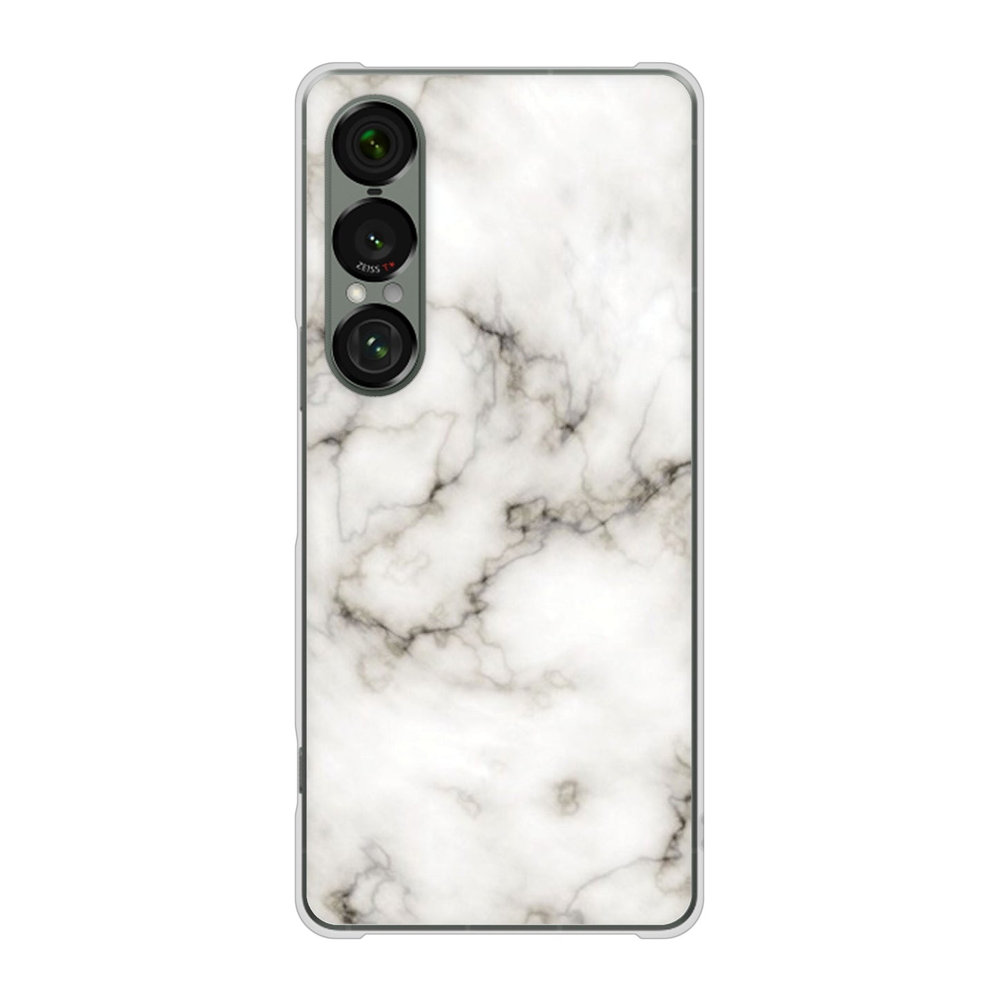 Xperia 1 VII SOG15 au 高画質仕上げ 背面印刷 ハードケース大理石BK