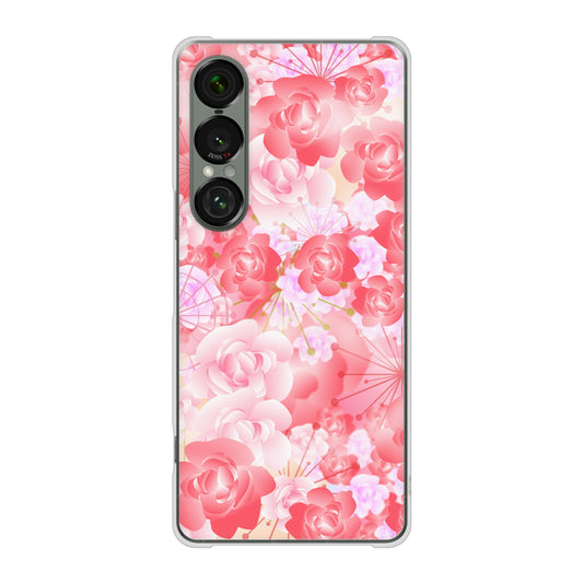 Xperia 1 VII SOG15 au 高画質仕上げ 背面印刷 ハードケース 【VA817 はんなり色の華】